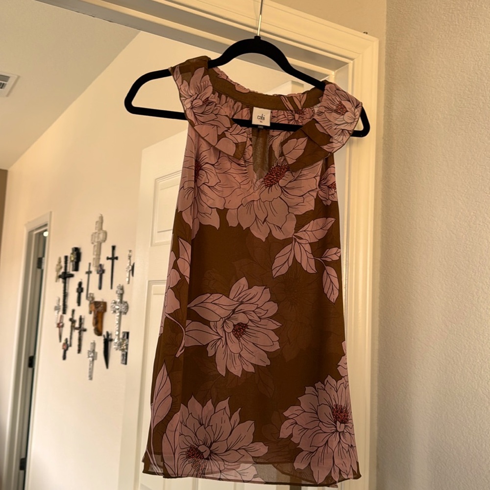 Cabi blouse pink and brown size X-Large